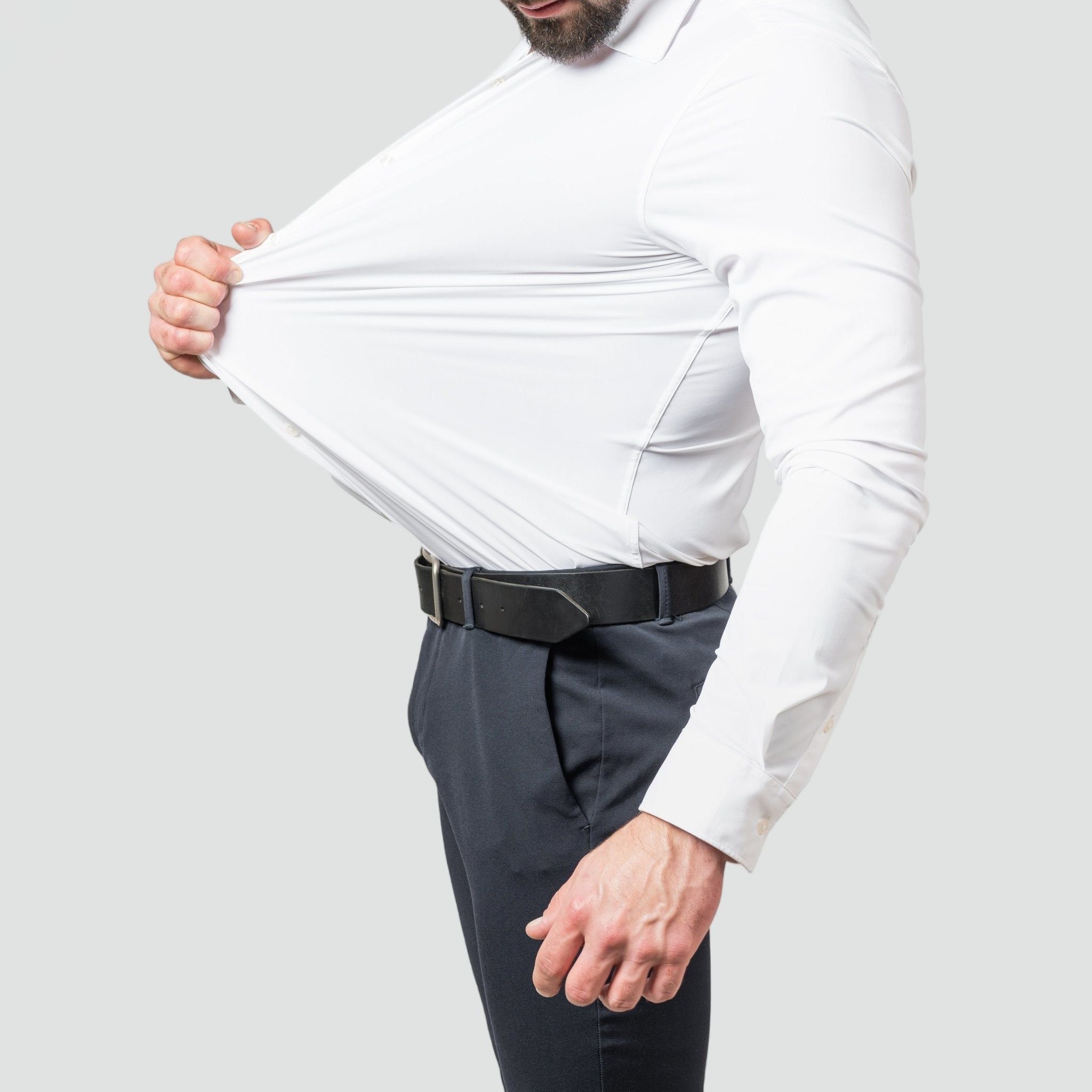 Men's White Shirt, Stretch and Wrinkle-Free