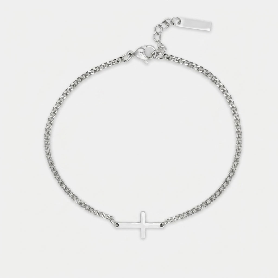 Stainless Steel Cross Chain Bracelet For Men