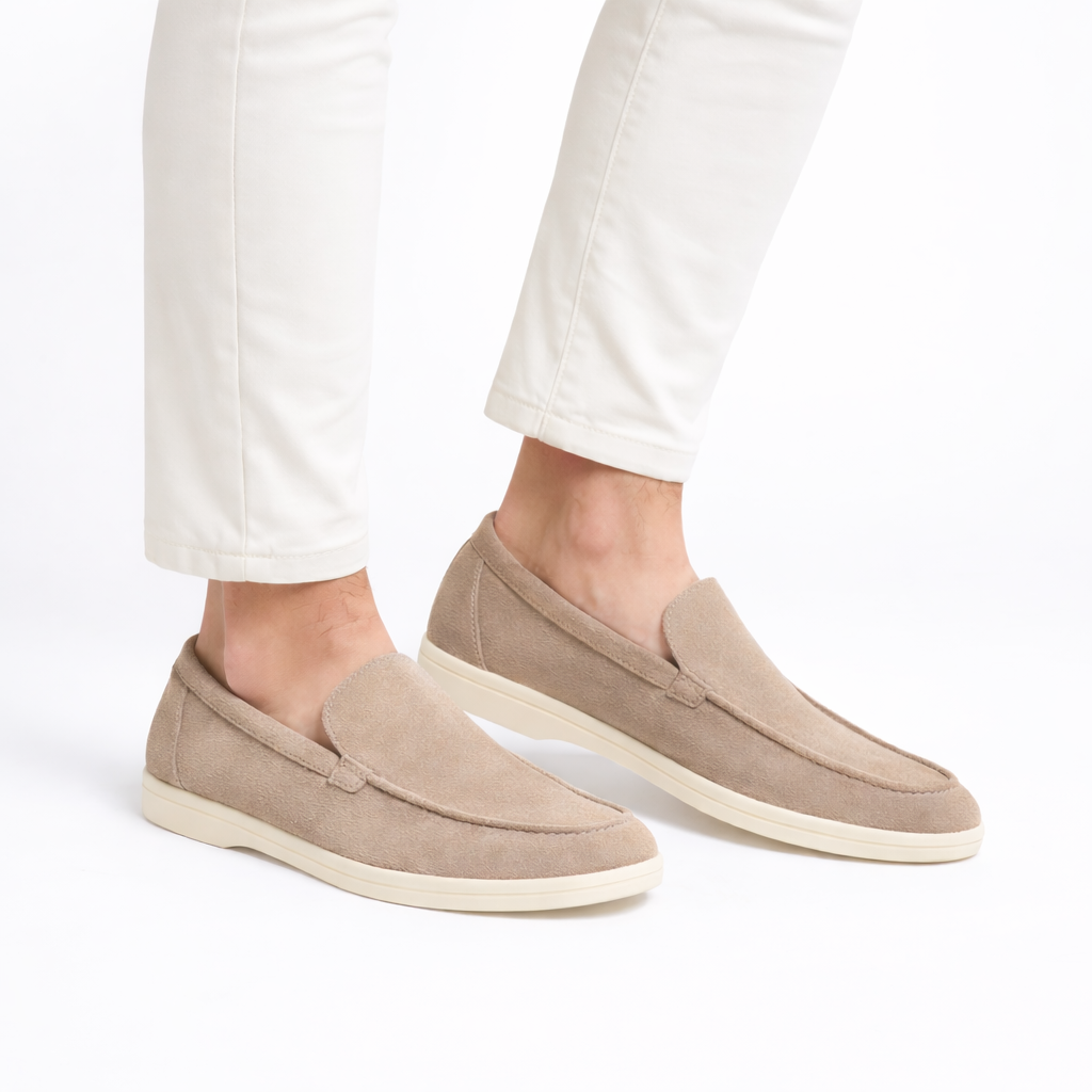 Men's Suede-Look Loafers – Smart Casual Slip-On Design