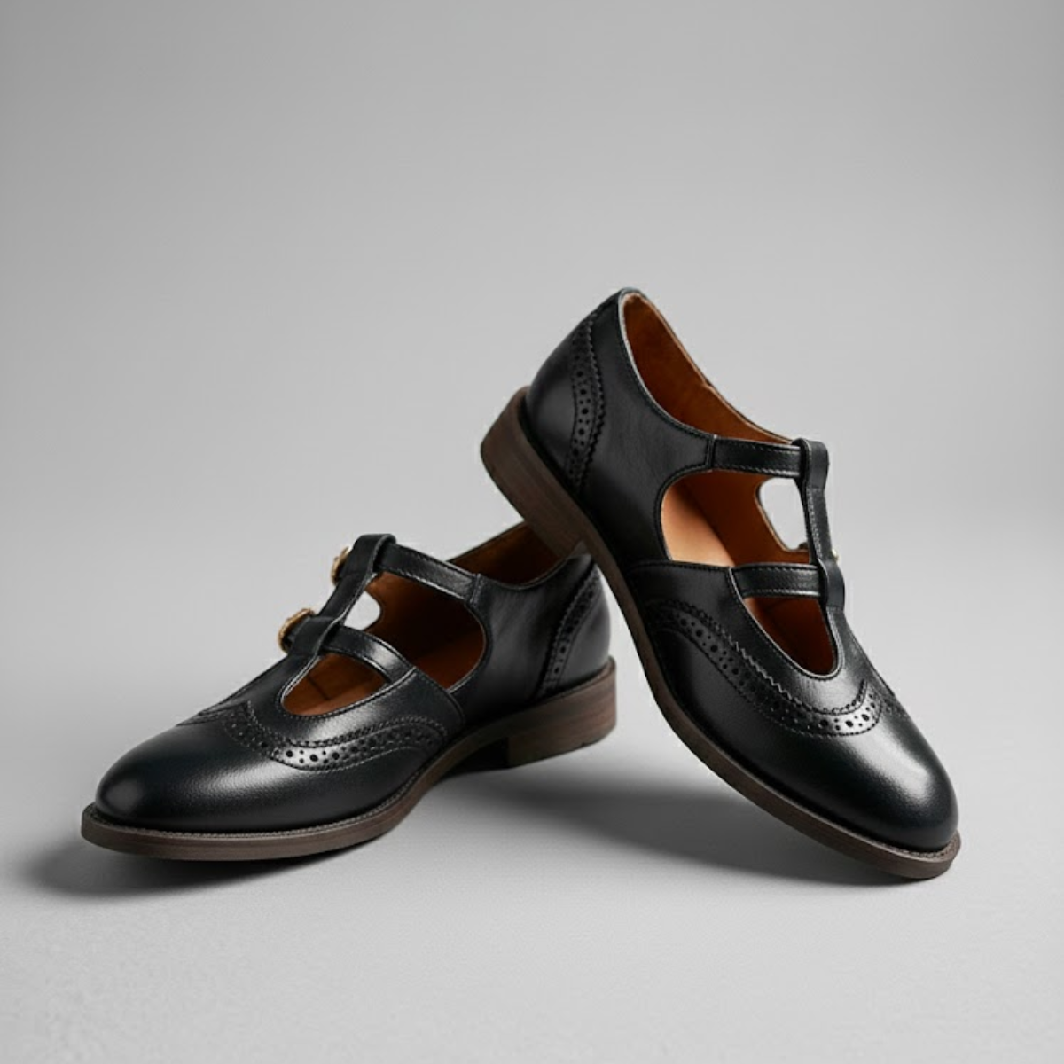 Women's Mary Jane Shoes, Low Block Heel Buckle Flats