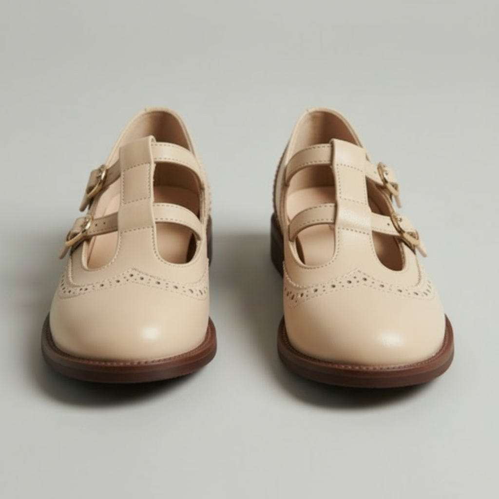 Women's Mary Jane Shoes, Low Block Heel Buckle Flats