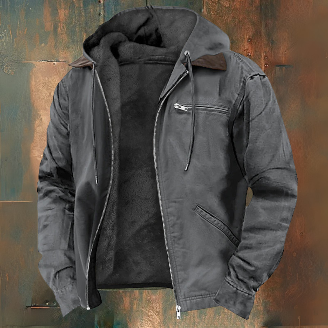 Men’s Hooded Canvas Jacket – Rugged Utility Style