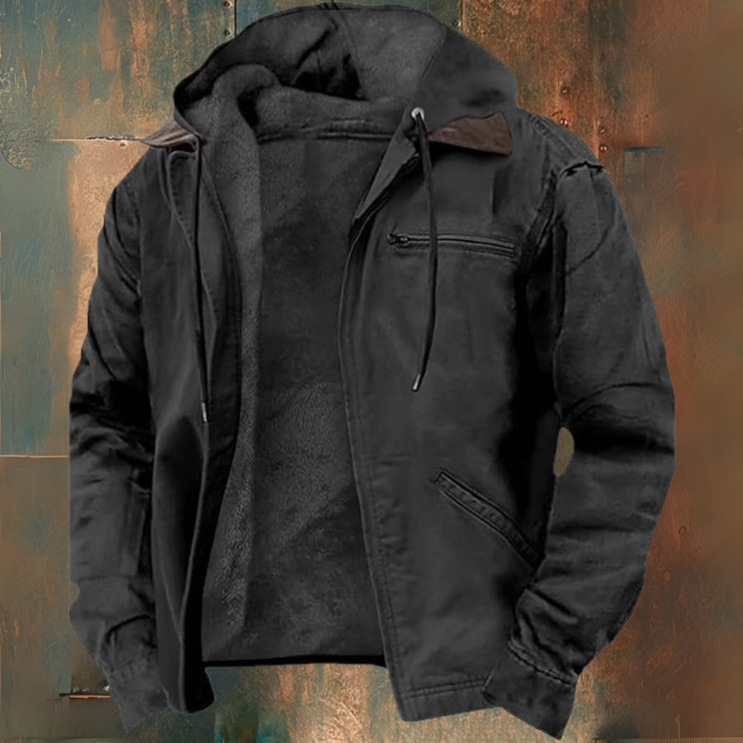 Men’s Hooded Canvas Jacket – Rugged Utility Style