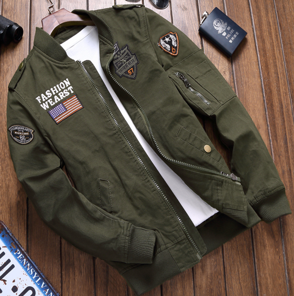 Men's Military Utility Jacket – Multi-Pocket Casual Design