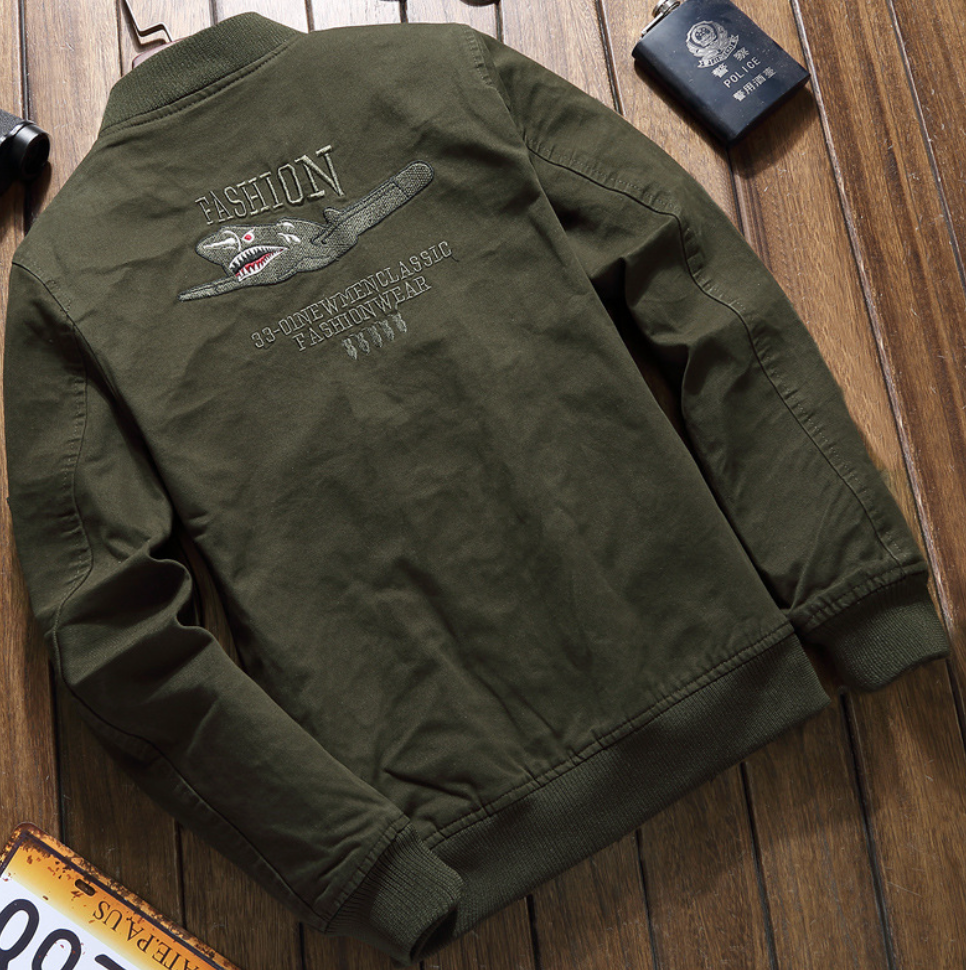 Men's Military Utility Jacket – Multi-Pocket Casual Design