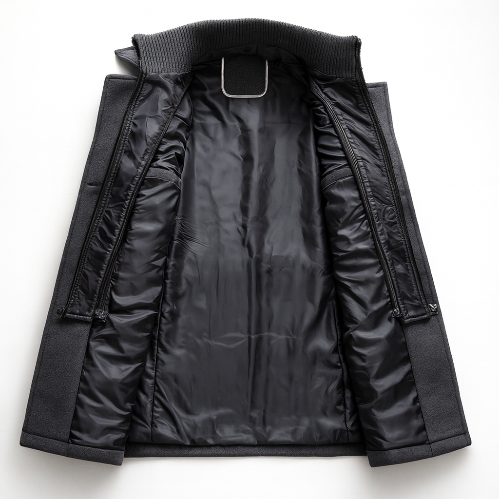 Men's Wool Blend Double-Breasted Overcoat – Long Tailored Winter Coat