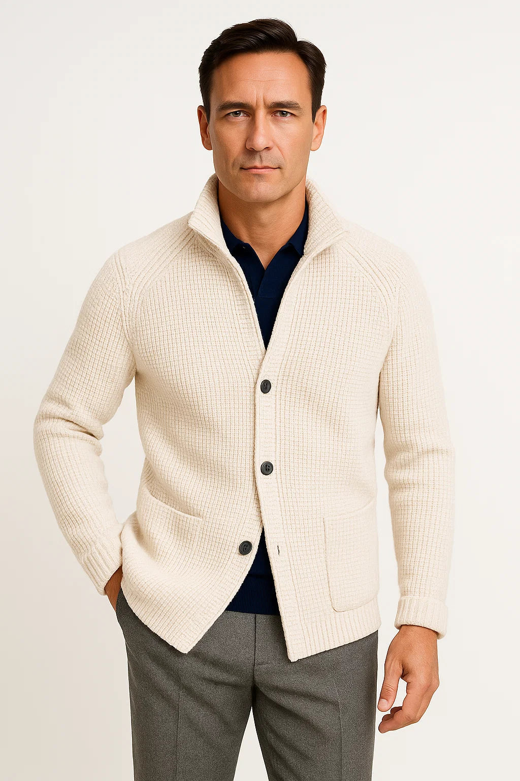 Heren Cardigan Wol Gebreid Met Knopen Casual Comfortabele Pasvorm