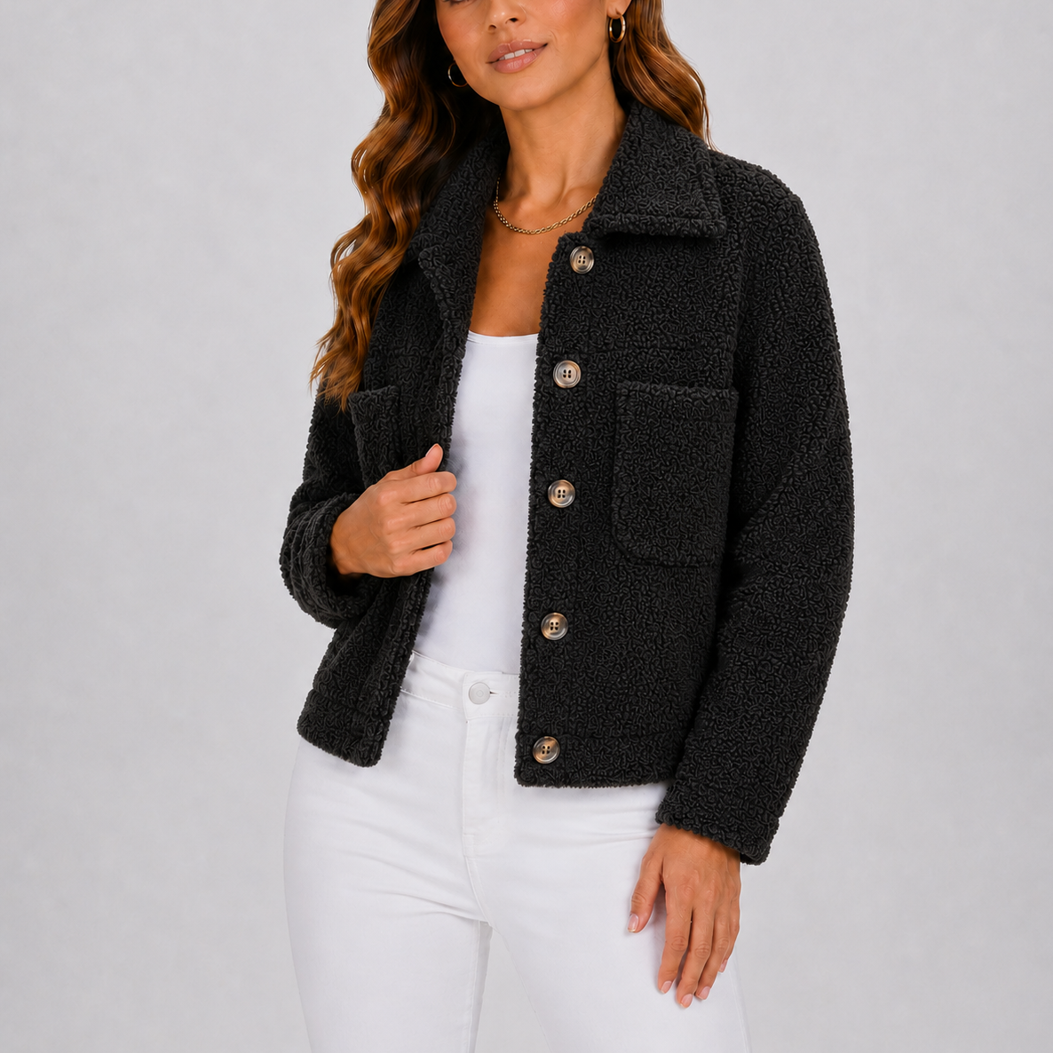 Women’s Casual Knit Blazer Autumn Jacket with Pockets