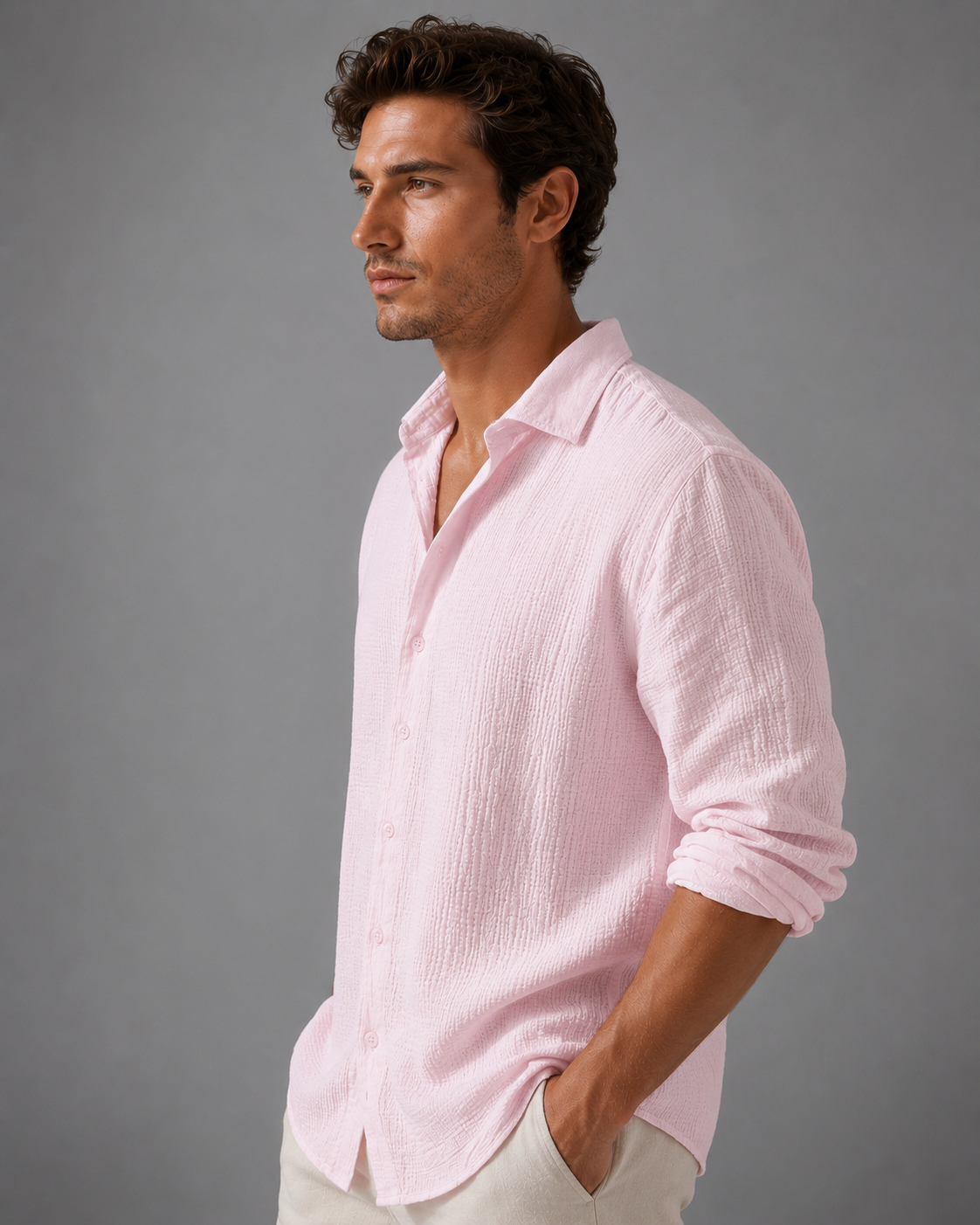 Men's Short Sleeve Button-Up Shirt – Lightweight Casual Summer Shirt