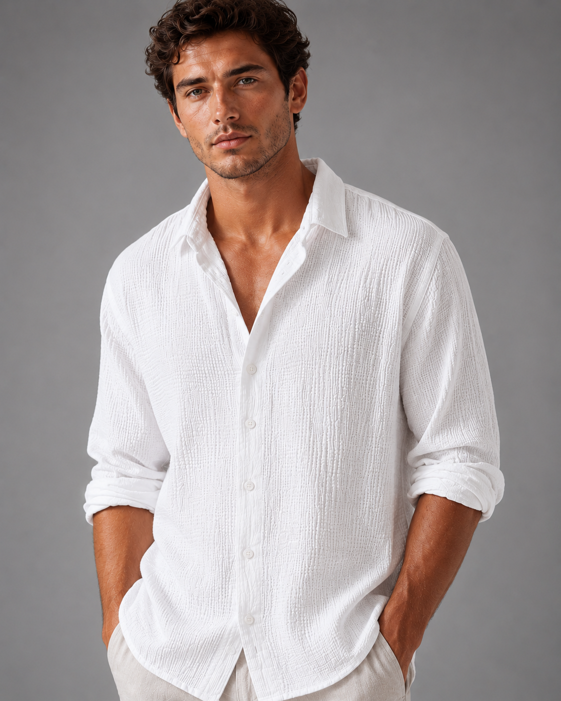 Men's Short Sleeve Button-Up Shirt – Lightweight Casual Summer Shirt