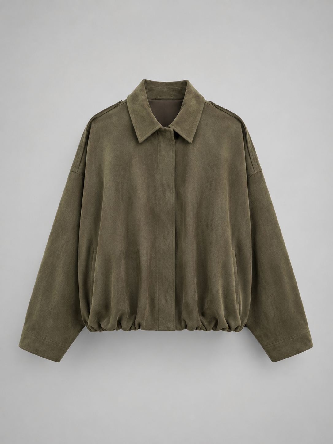 Oversized Synthetic Suede Shirt Jacket for Women Autumn