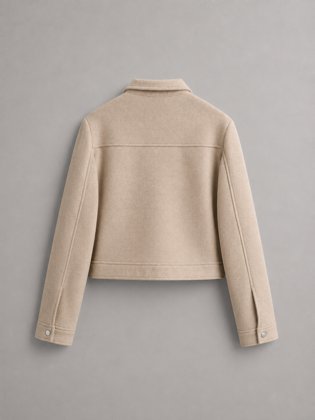 Women's Cropped Synthetic Leather Utility Jacket for Autumn