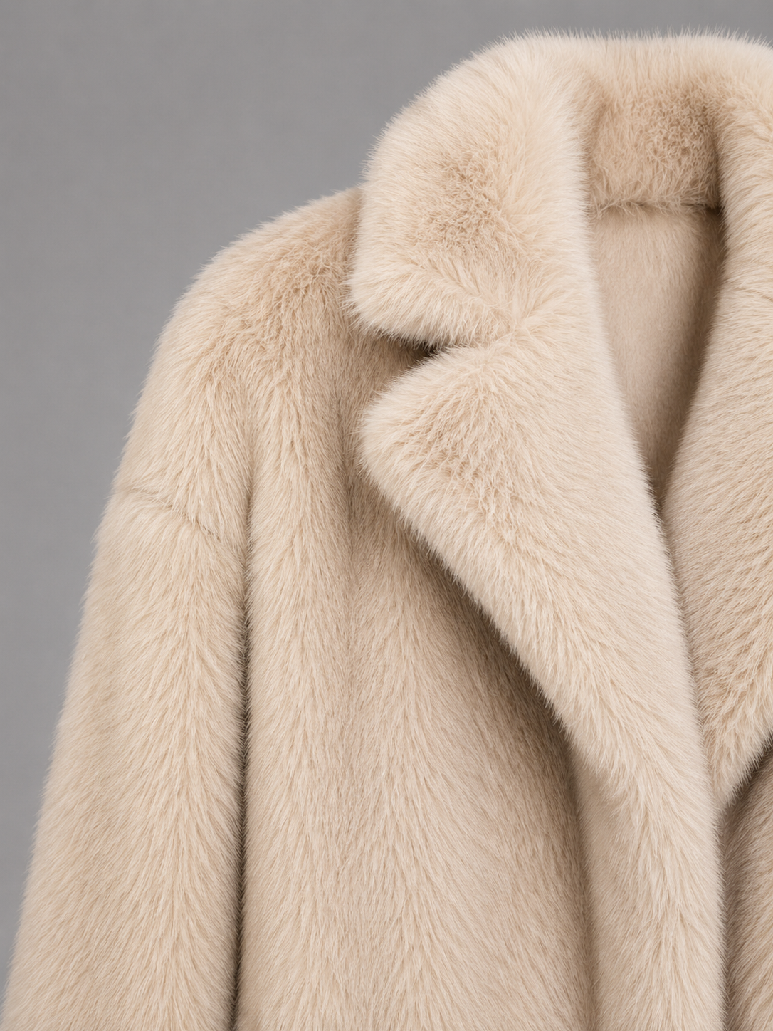 Oversized Synthetic Fur Coat for Women Autumn