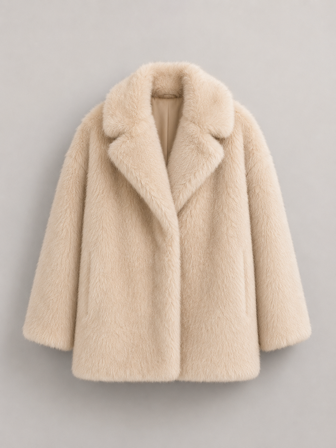 Oversized Synthetic Fur Coat for Women Autumn