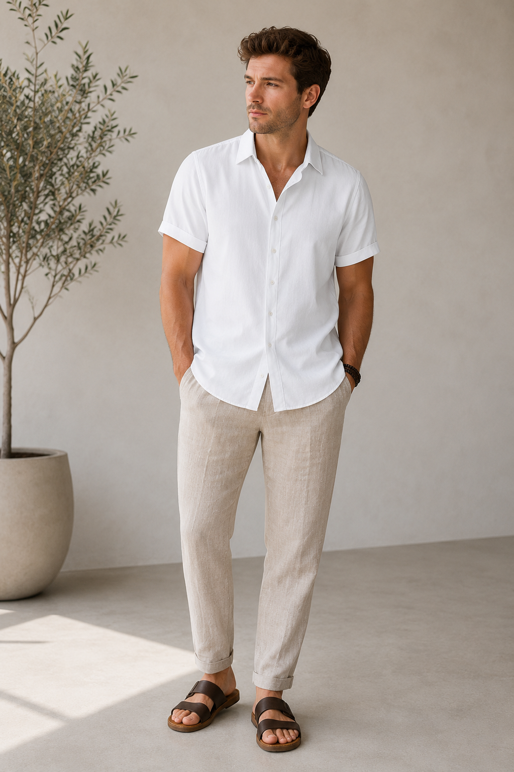 Mens Short Sleeve Shirt Button Up