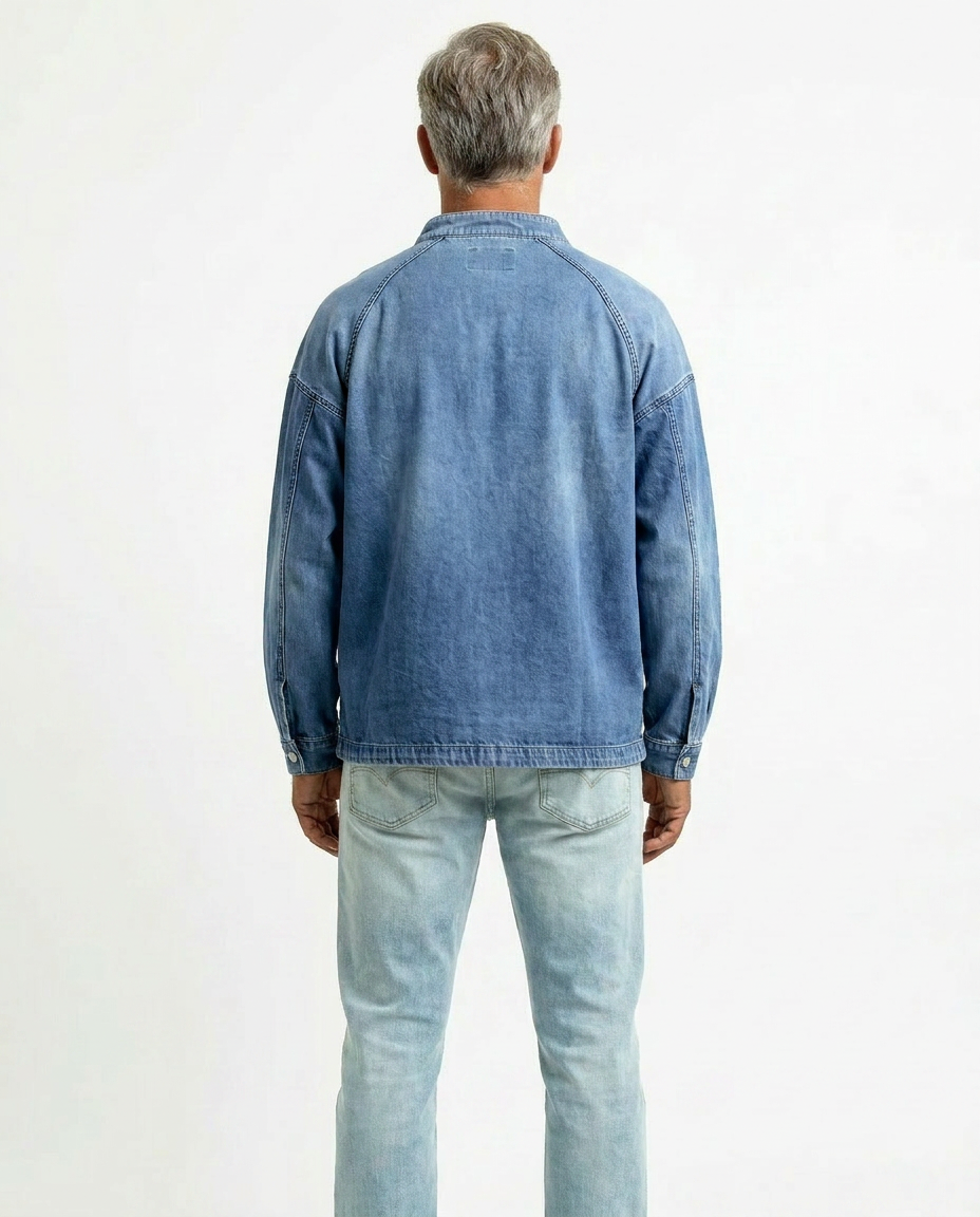 Men’s Vintage Henley Long Sleeve Shirt – Relaxed Faded Look