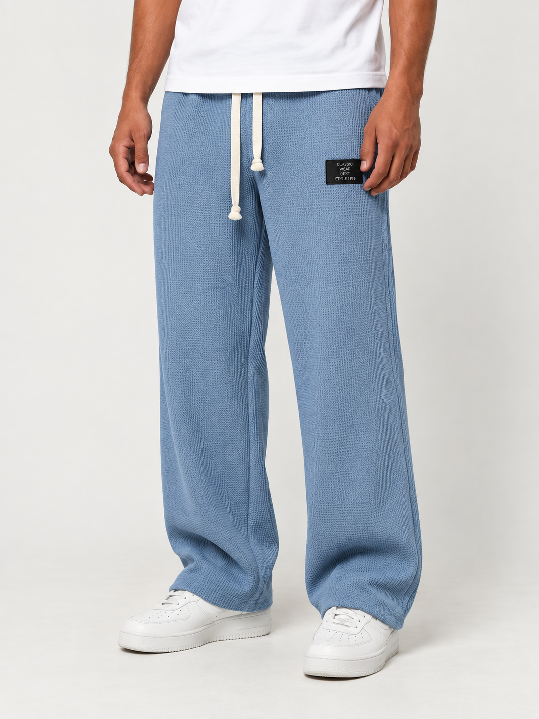 Men's Elastic Waist Trousers – Lightweight Casual Drawstring Design
