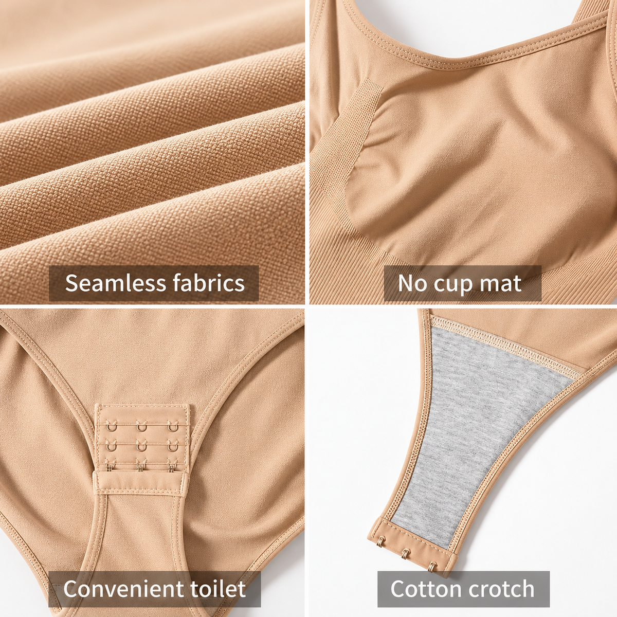 Women's Seamless Shapewear Bodysuit – Sculpting Support Design