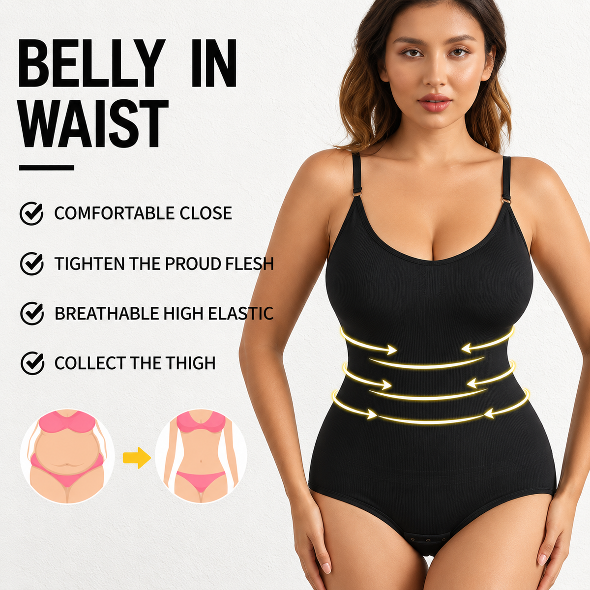 Women's Seamless Shapewear Bodysuit – Sculpting Support Design