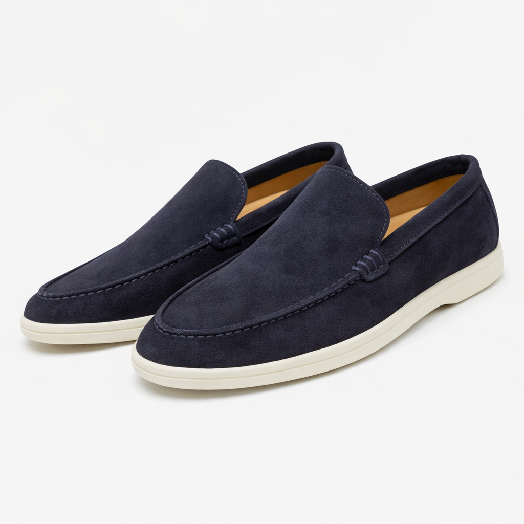 Men's Suede-Look Loafers – Smart Casual Slip-On Design