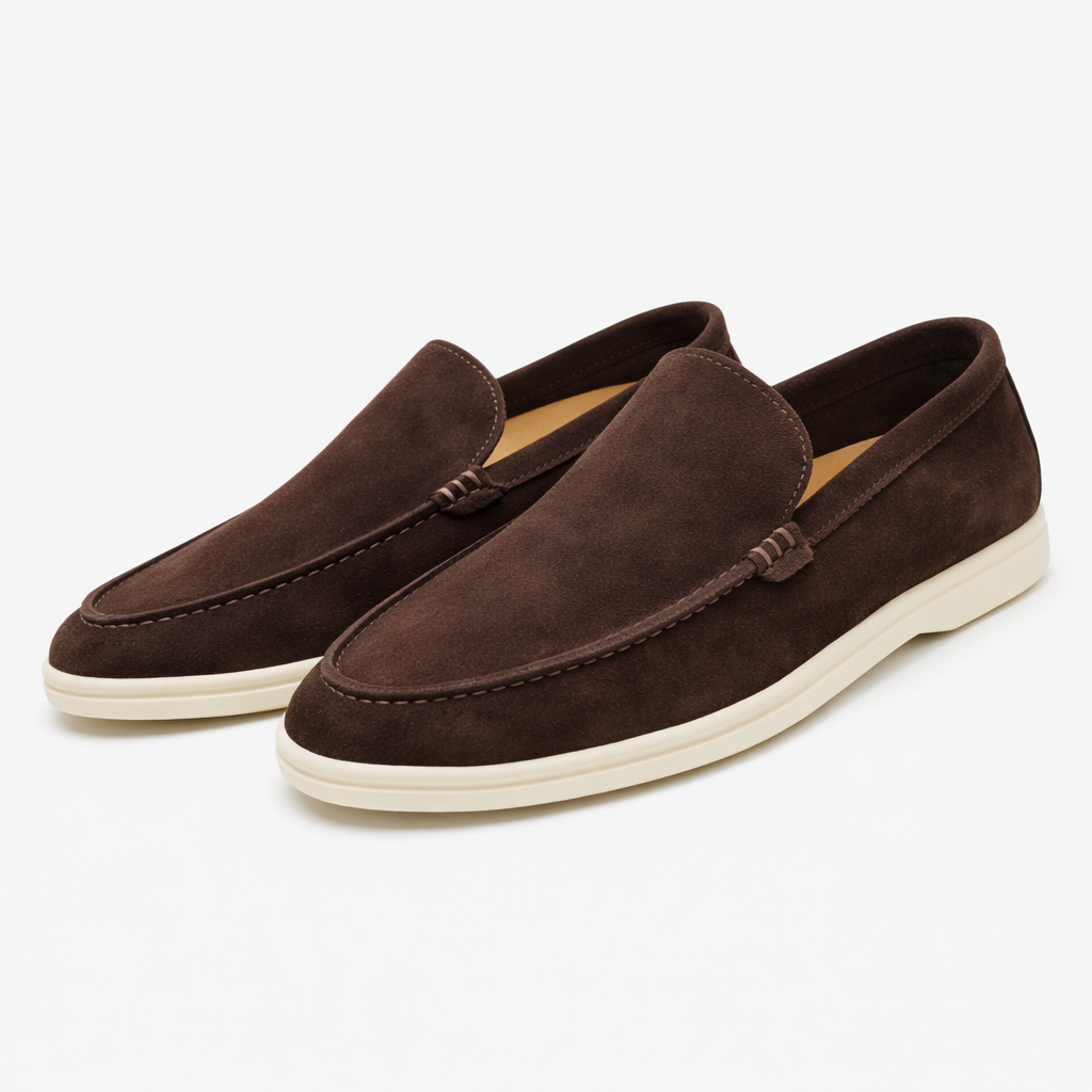 Men's Suede-Look Loafers – Smart Casual Slip-On Design