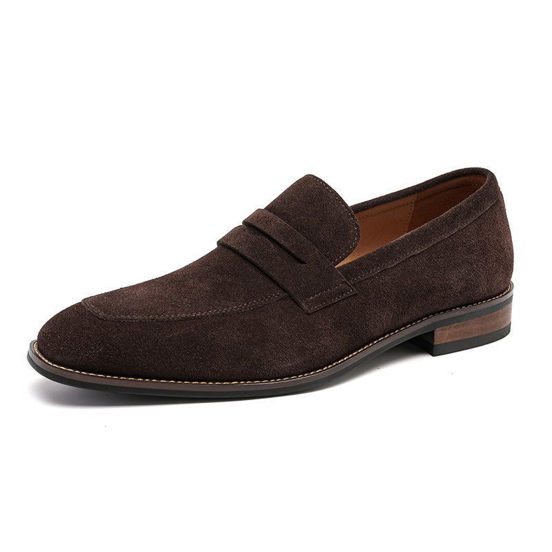 Men's Nubuck Leather Loafers – Smart Casual Slip-On Design