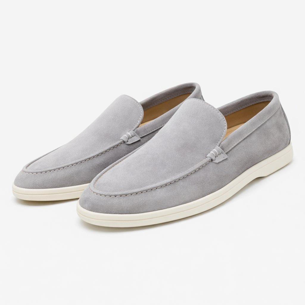Men's Suede-Look Loafers – Smart Casual Slip-On Design