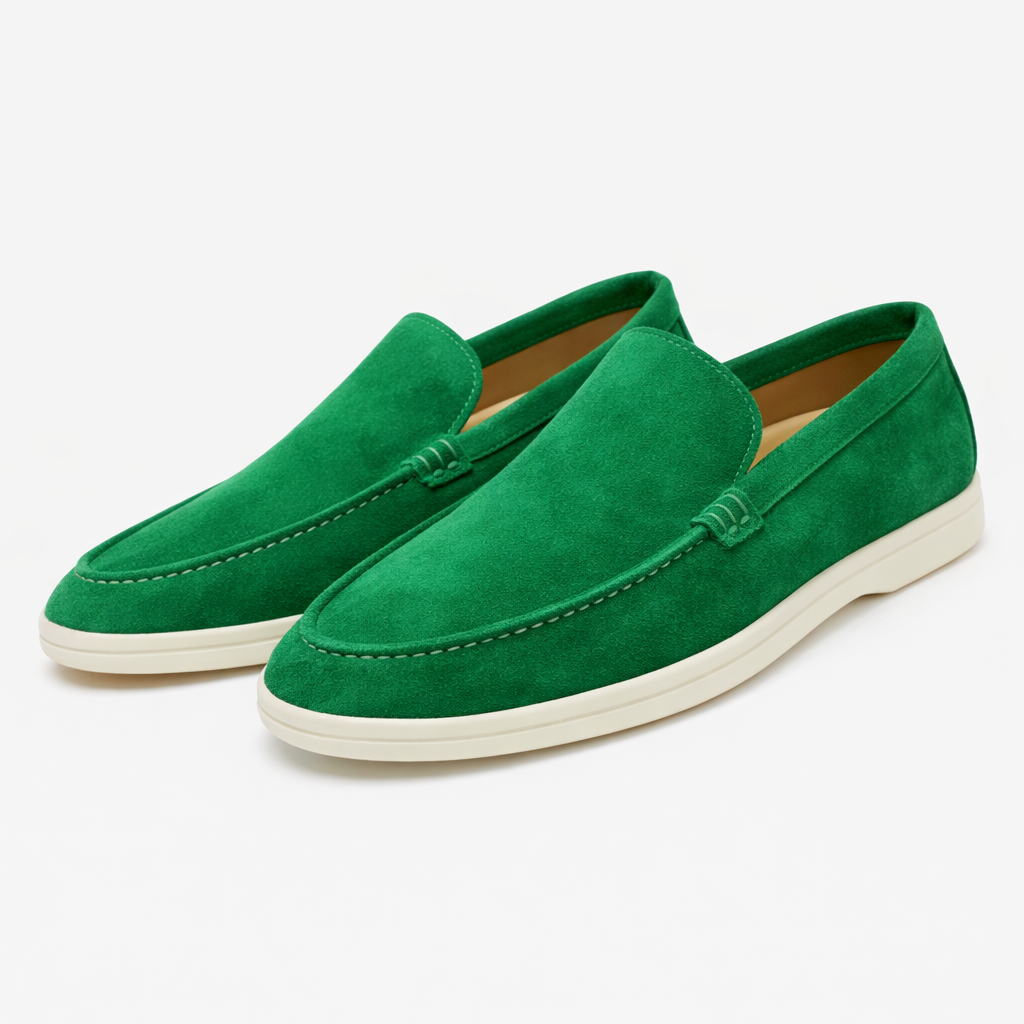 Men's Suede-Look Loafers – Smart Casual Slip-On Design