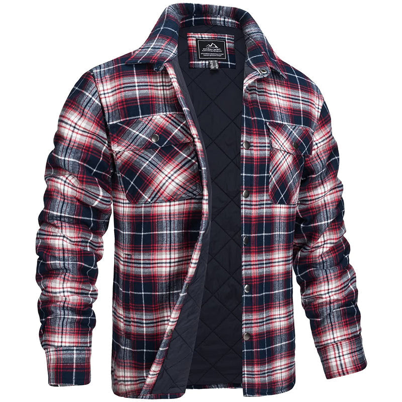Flannel Men's Overshirt with Check Pattern for Spring