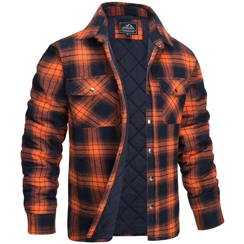 Flannel Men's Overshirt with Check Pattern for Spring