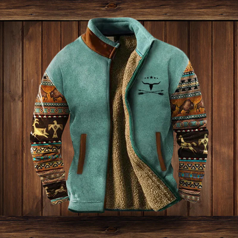 Men's Teddy Fleece Zip-Up Jacket – Vintage Casual Style