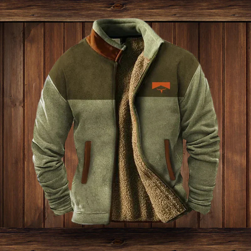 Men's Teddy Fleece Zip-Up Jacket – Vintage Casual Style