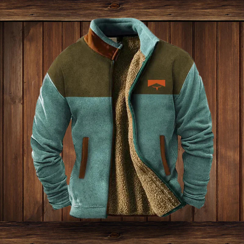 Men's Teddy Fleece Zip-Up Jacket – Vintage Casual Style