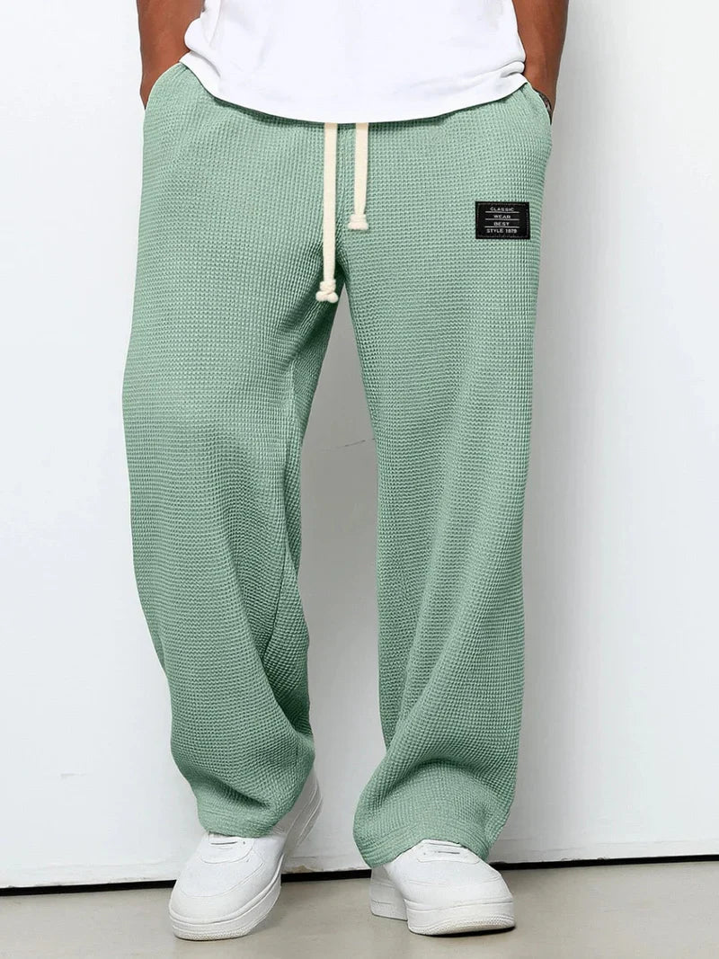 Men's Elastic Waist Trousers – Lightweight Casual Drawstring Design