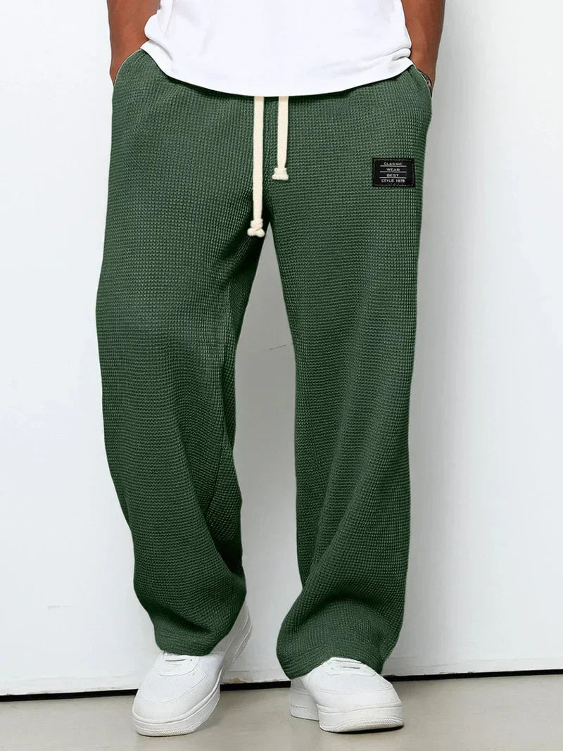 Men's Elastic Waist Trousers – Lightweight Casual Drawstring Design