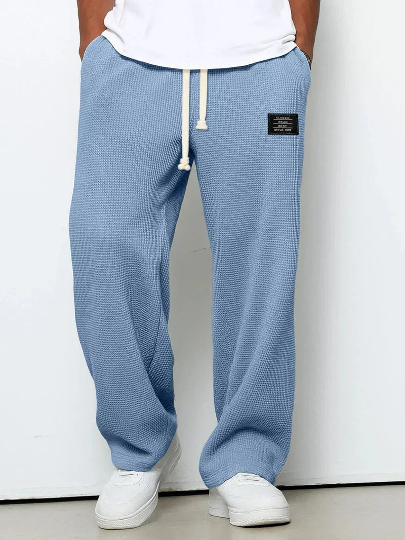 Men's Elastic Waist Trousers – Lightweight Casual Drawstring Design