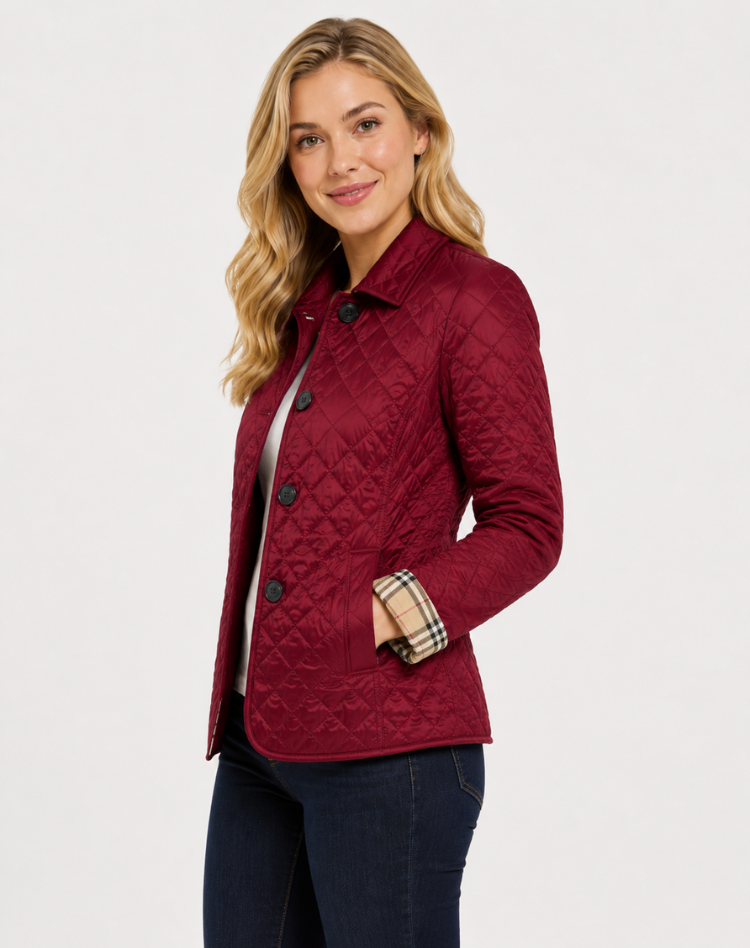 Women's Quilted Jacket – Lightweight Button-Up Transitional Style