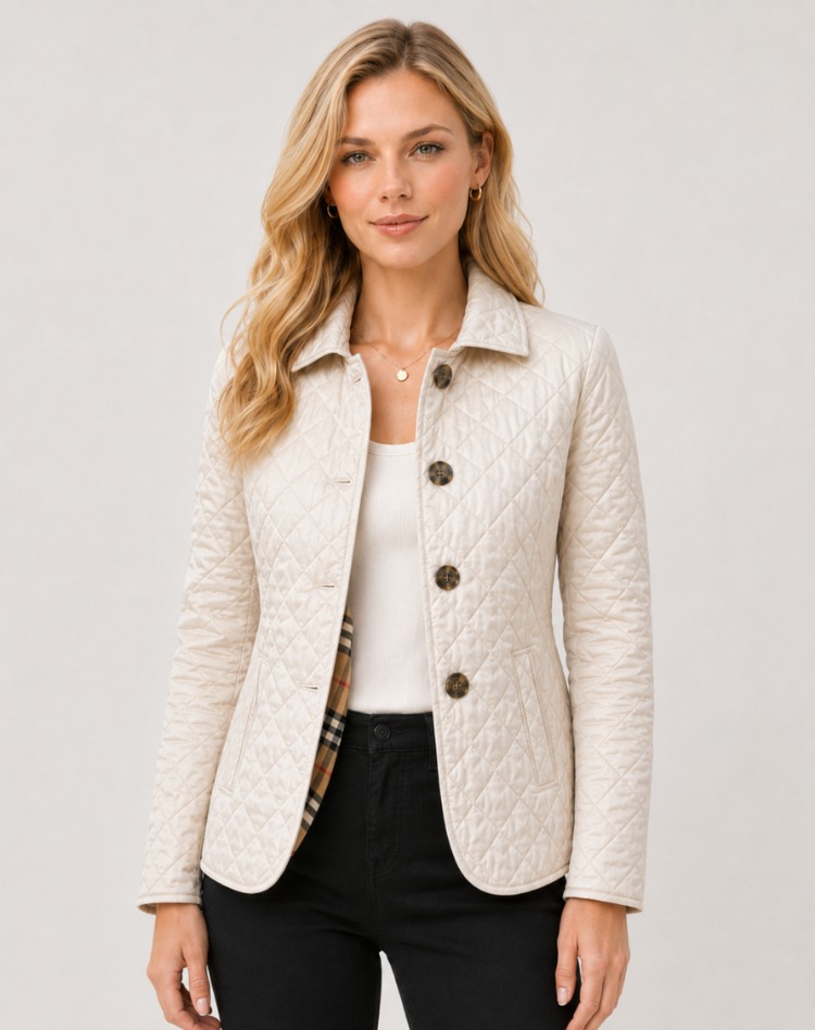 Women's Quilted Jacket – Lightweight Button-Up Transitional Style