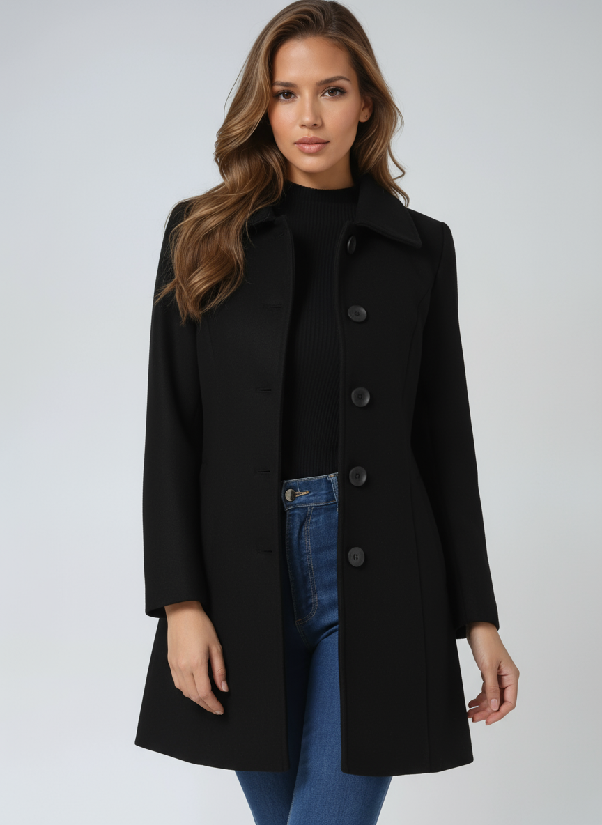 Women’s Single Breasted Trench Coat – Tailored Long A-Line Coat