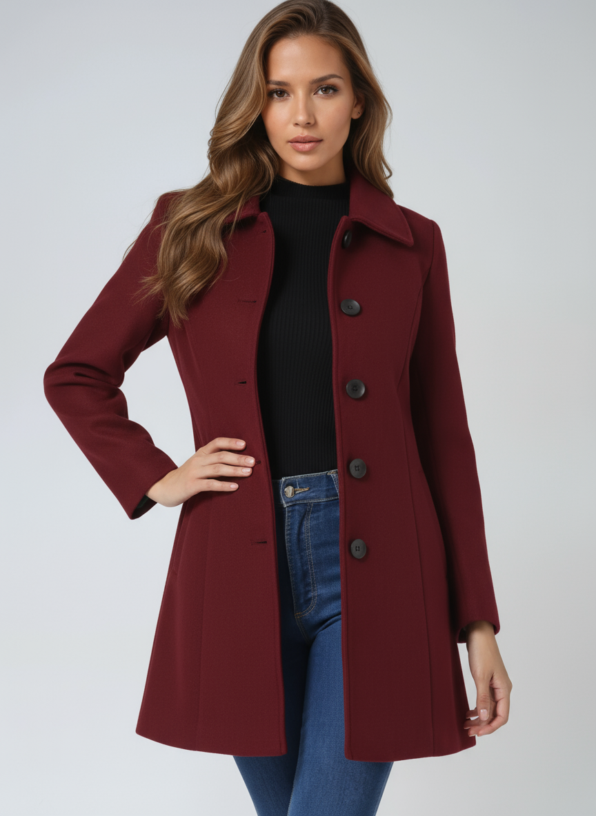 Women’s Single Breasted Trench Coat – Tailored Long A-Line Coat