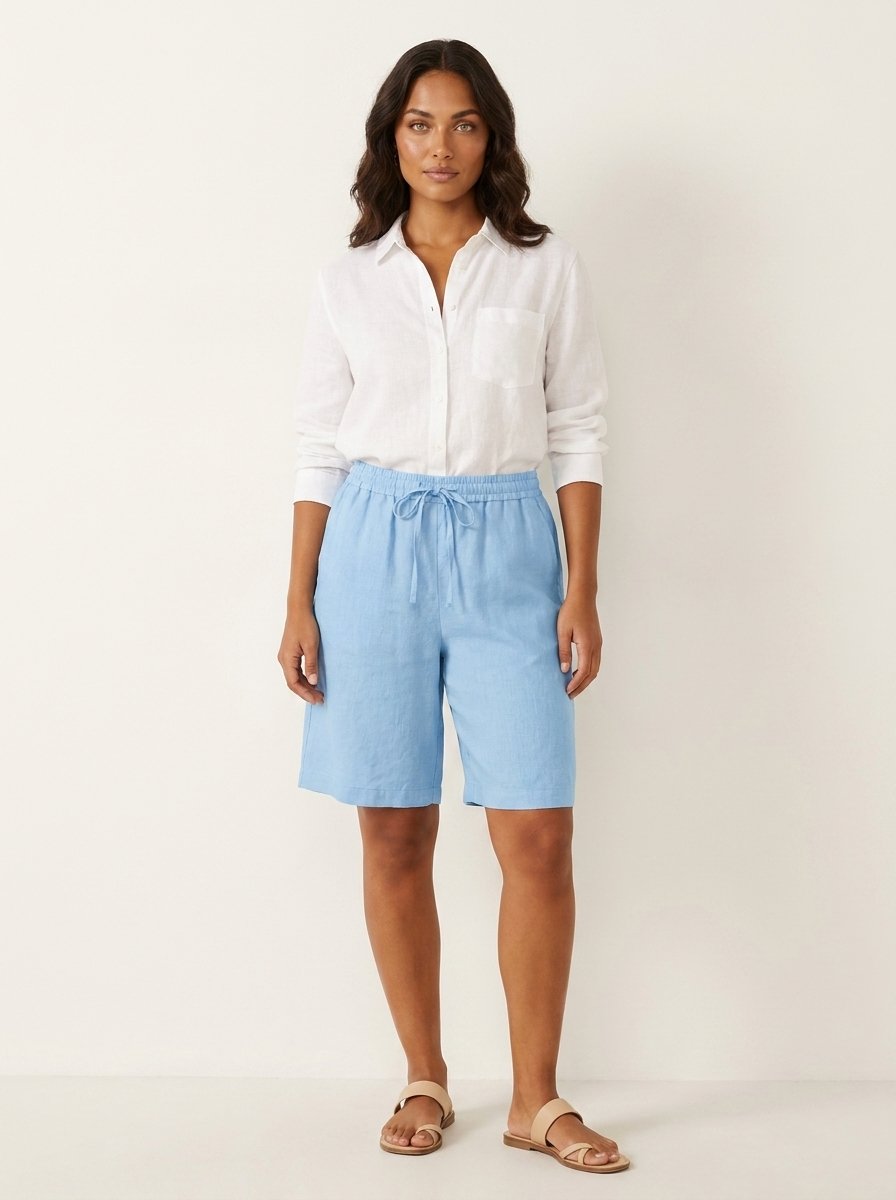 Women's Relaxed Bermuda Shorts - Elasticated Waist