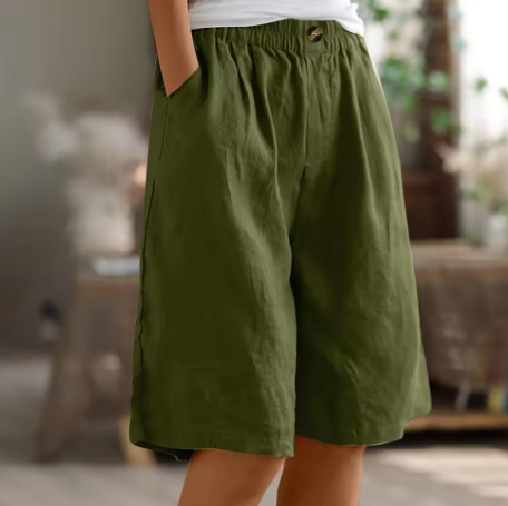 Women's Relaxed Bermuda Shorts - Elasticated Waist