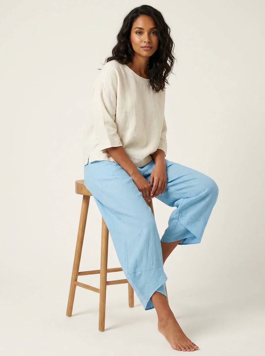 Women's Relaxed Wide-Leg Trousers - Elasticated Waist