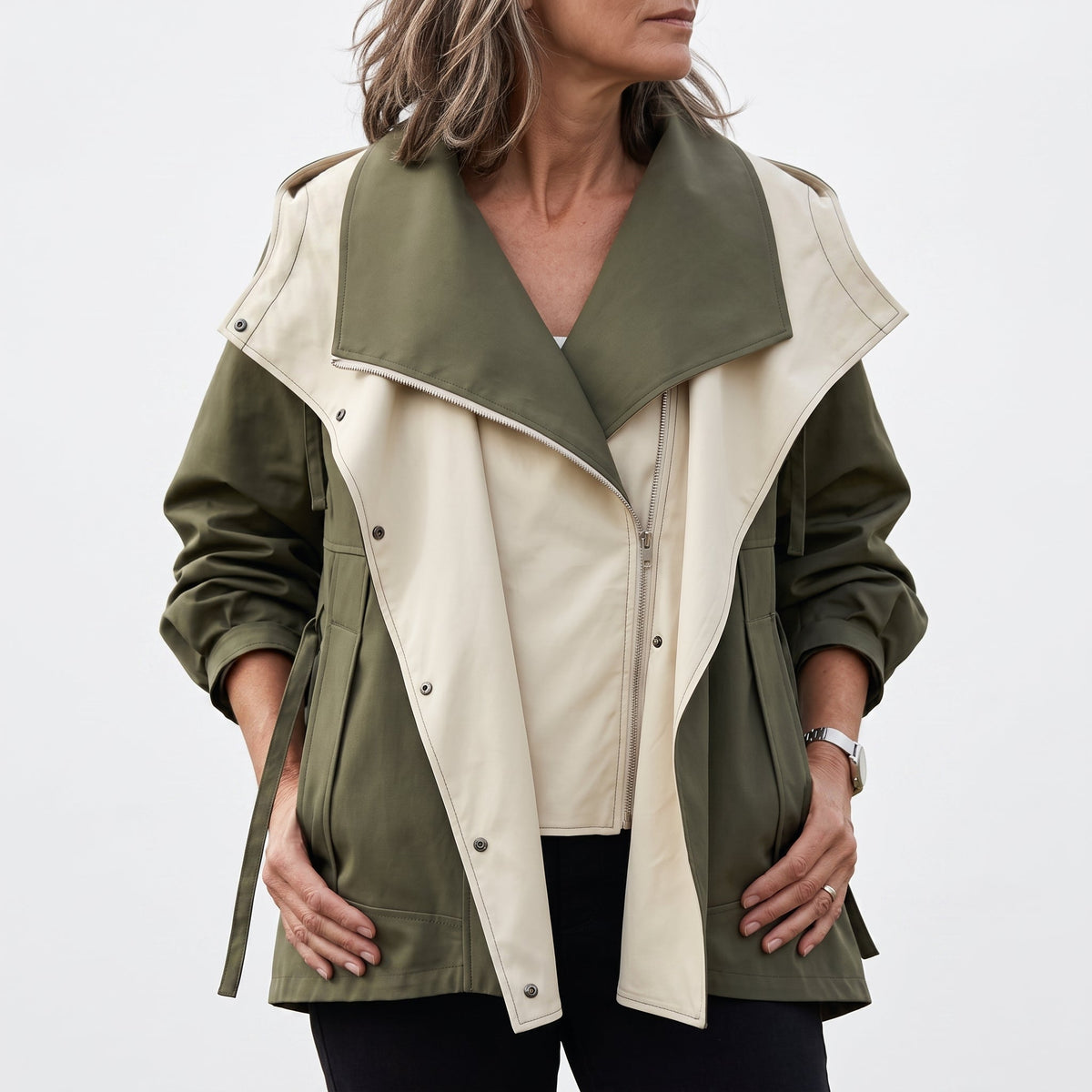 Women's Hooded Panel Jacket - Relaxed Fit