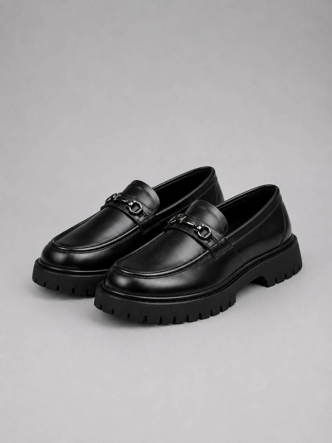 Men’s Chunky Sole Loafers – British Style Slip-On Shoes