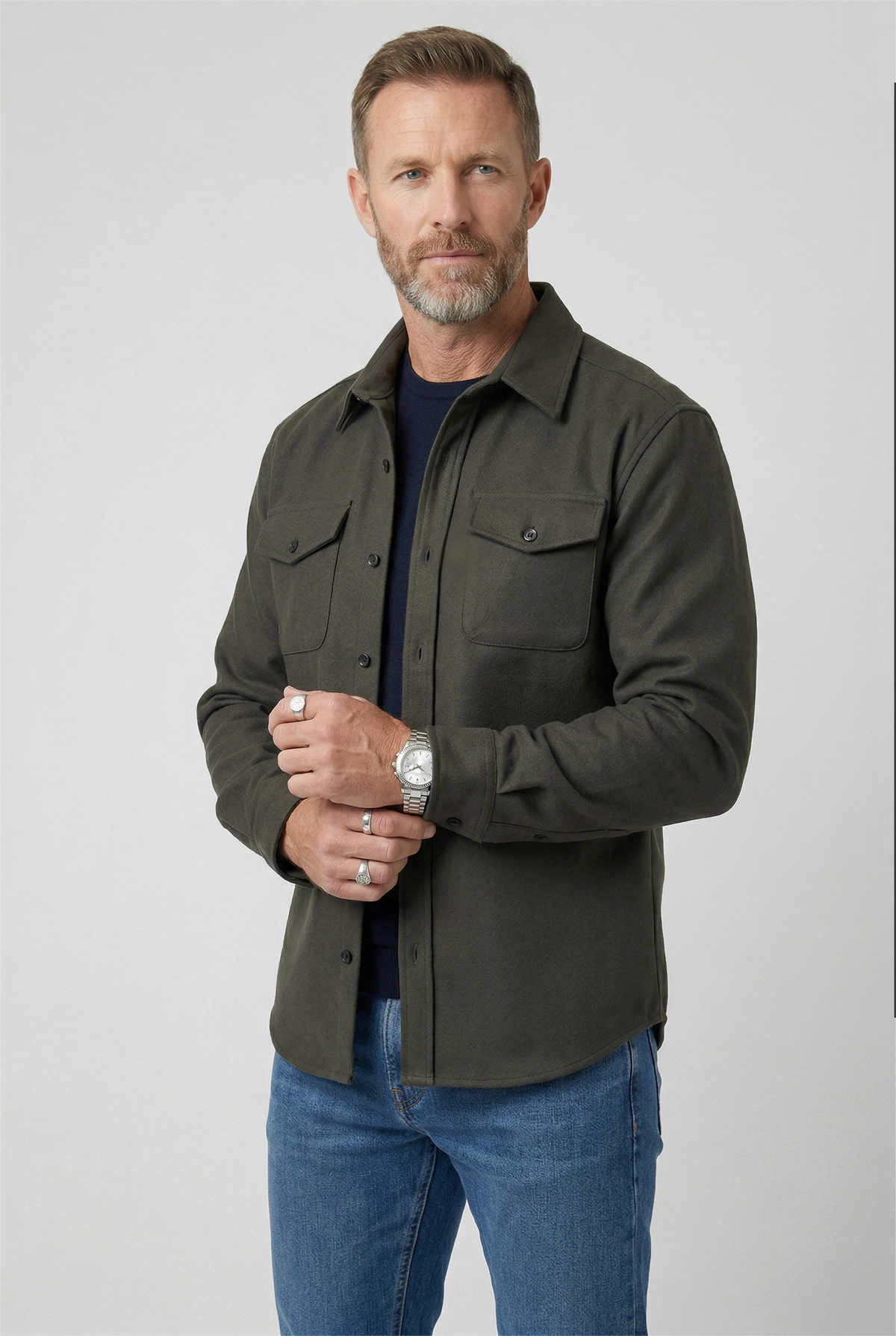 Men’s Jacket | Button Up Chest Pockets