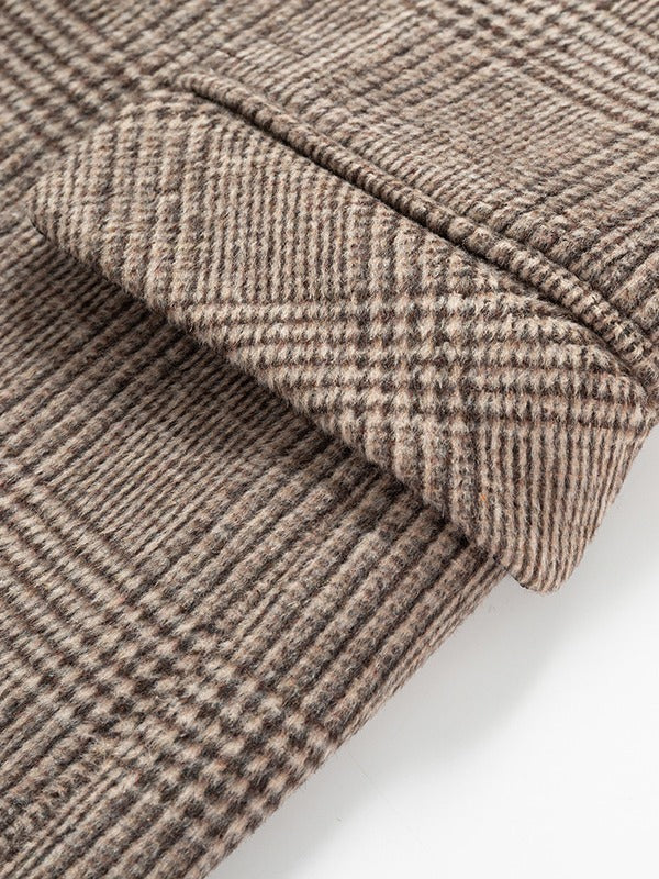 Men's Wool Blend Overcoat – Long Single-Breasted Design