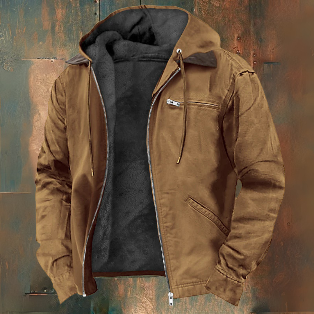 Men’s Hooded Canvas Jacket – Rugged Utility Style