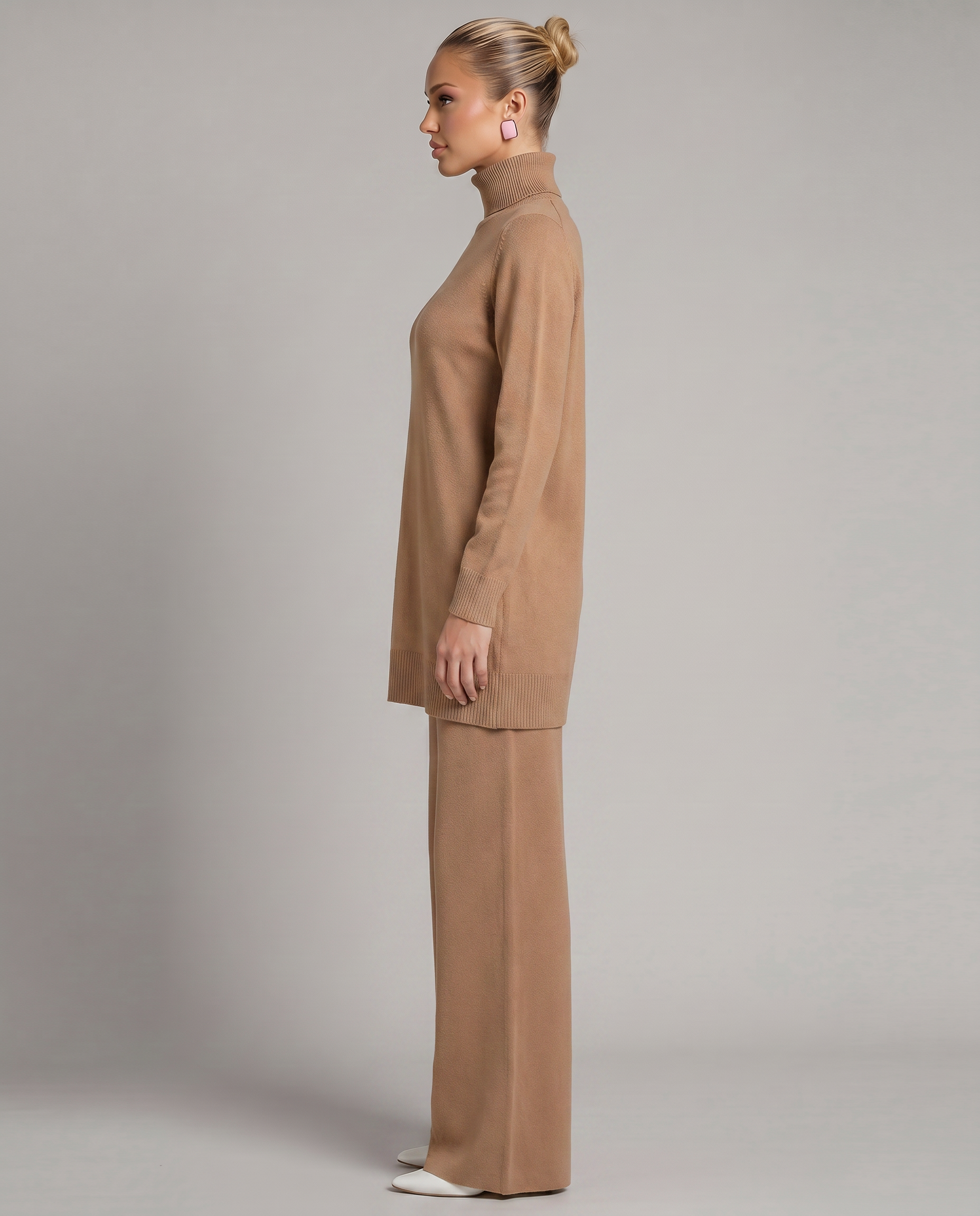 Women's Knit Two-Piece Set Turtleneck