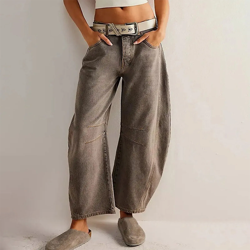 Women's High-Waisted Barrel Jeans - Relaxed Tapered Fit